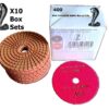 Wet Cobra Diamond Polishing Pad 400 grit Box of 10x 100mm diameter Red