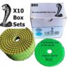 Wet Cobra Diamond Polishing Pad 800 grit Box of 10x 100mm diameter Green