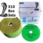 Wet Cobra Diamond Polishing Pad 800 grit Box of 10x 100mm diameter Green