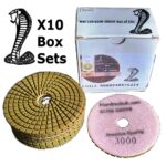 Wet Cobra Diamond Polishing Pad 3000 grit Box of 10x 100mm diameter Lilac