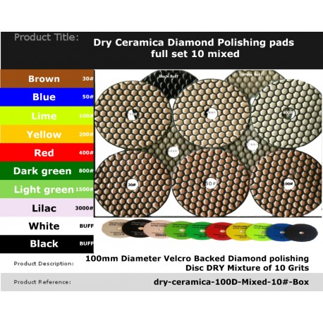 0 ceramica 30 grit dry diamond polishing pad