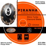 125mm Rhino Black Granite Turbo Diamond Blade with flange holes flush cutting