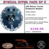 150mm D Pack of 5 Rhino Turbo Granite Prianha Diamond Blade